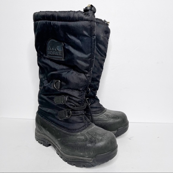 Sorel Snowlion Winter Snow Boots Size 7 Men’s Black - Picture 1 of 4